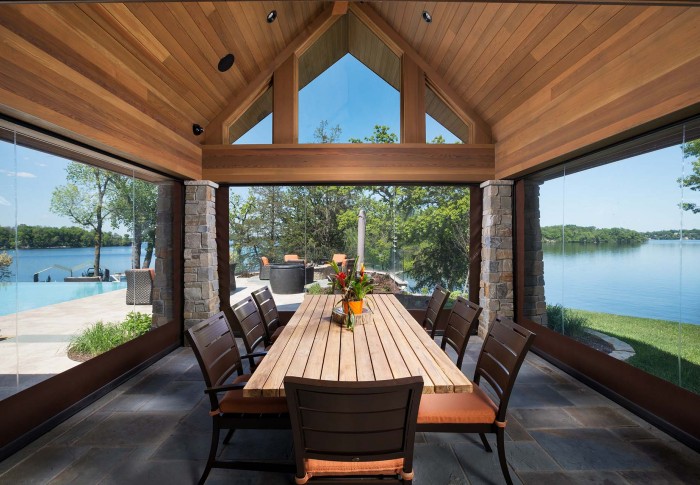 Motorized retractable screens for covered patio