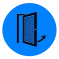 Swinging screen door icon
