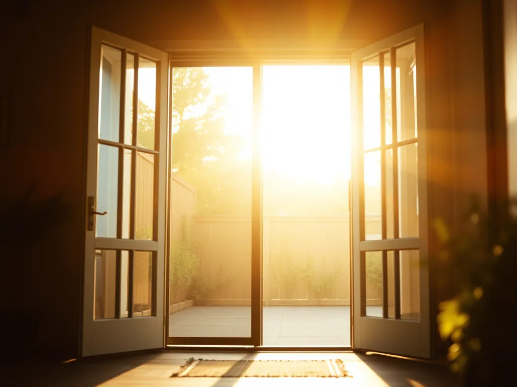 Screen door on a very wide patio opening