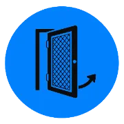 Swinging screen door icon
